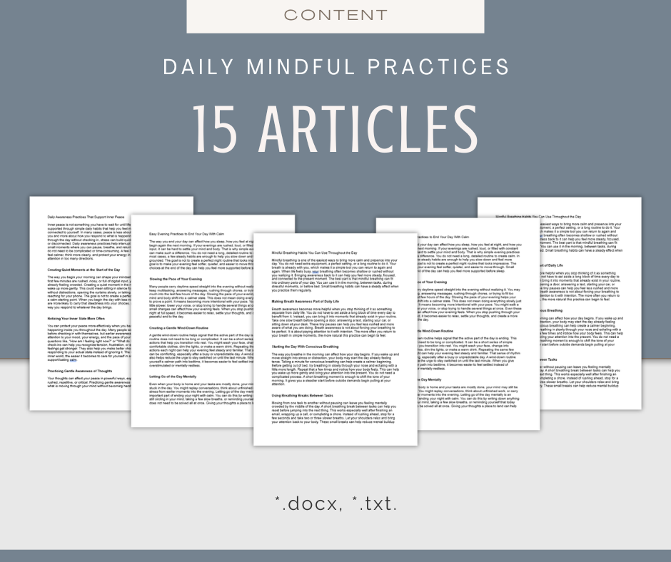 Daily Mindful Practices | Report & Articles Bundle