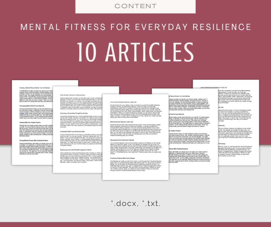 Mental Fitness for Everyday Resilience | Content & Journal Bundle