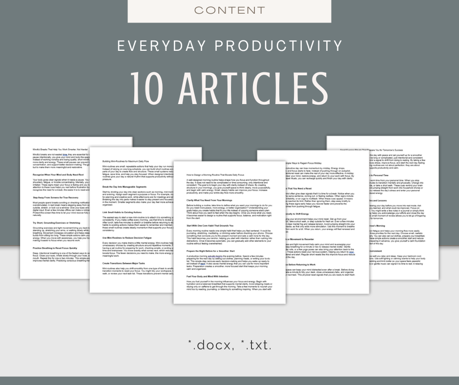 Everyday Productivity | Content & Journal Bundle