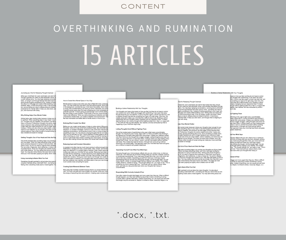 Overthinking and Rumination | Report & Articles Bundle