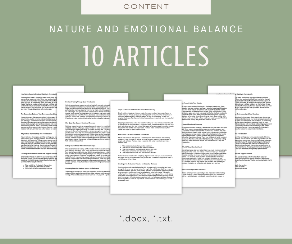 Nature and Emotional Balance | Content & Journal Bundle