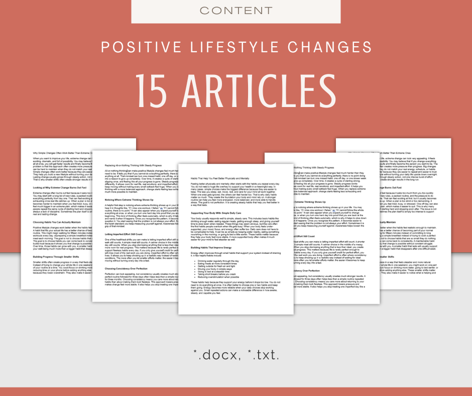 Positive Lifestyle Changes | Report & Articles Bundle