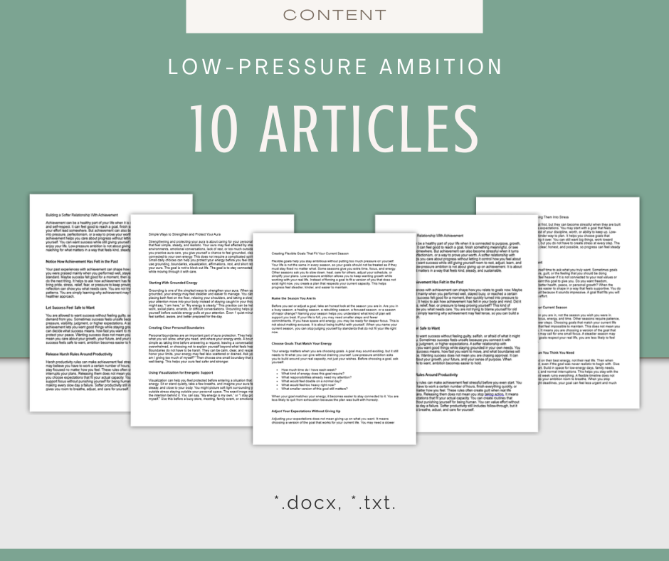 Low-Pressure Ambition | Content & Journal Bundle