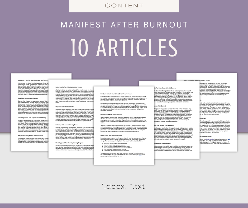 Manifest After Burnout | Content & Journal Bundle