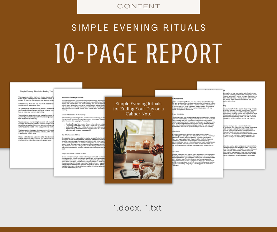 Cozy Evening Routine | Content & Journal Bundle