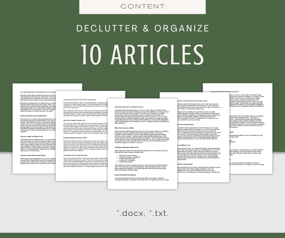 Declutter and Organize | Content & Journal Bundle