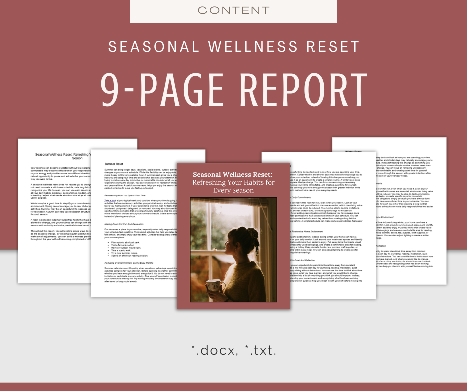 Seasonal Wellness Routines | Content & Journal Bundle