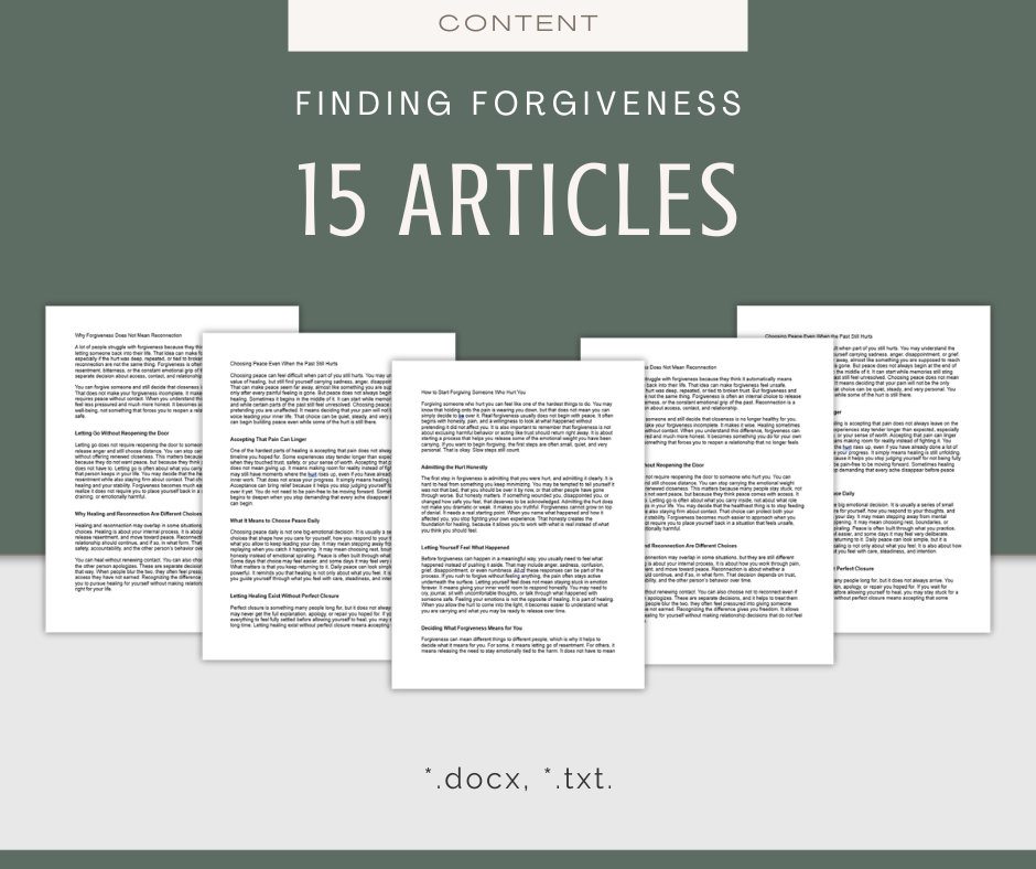 Finding Forgiveness | Report & Articles Bundle