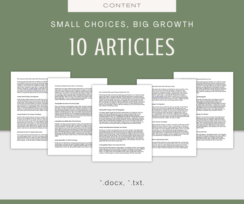 Small Choices, Big Growth | Content & Journal Bundle