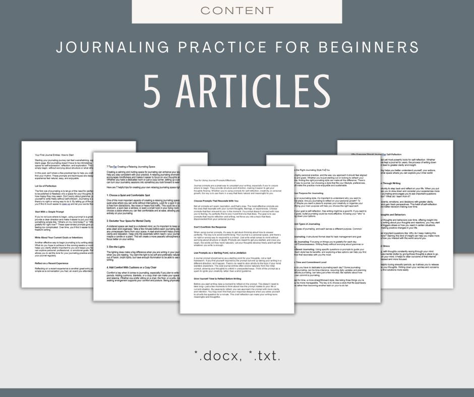 Journaling Practice For Beginners | Content & Journal Bundle