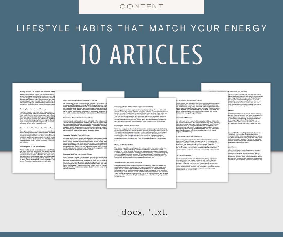 Lifestyle Habits That Match Your Energy | Content & Journal Bundle