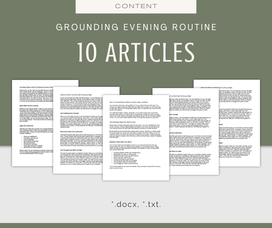 Grounding Evening Routine | Content & Journal Bundle