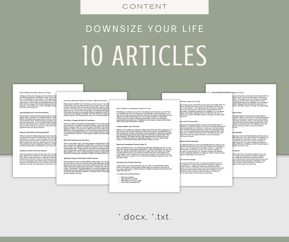 Downsize Your Life | Content & Journal Bundle