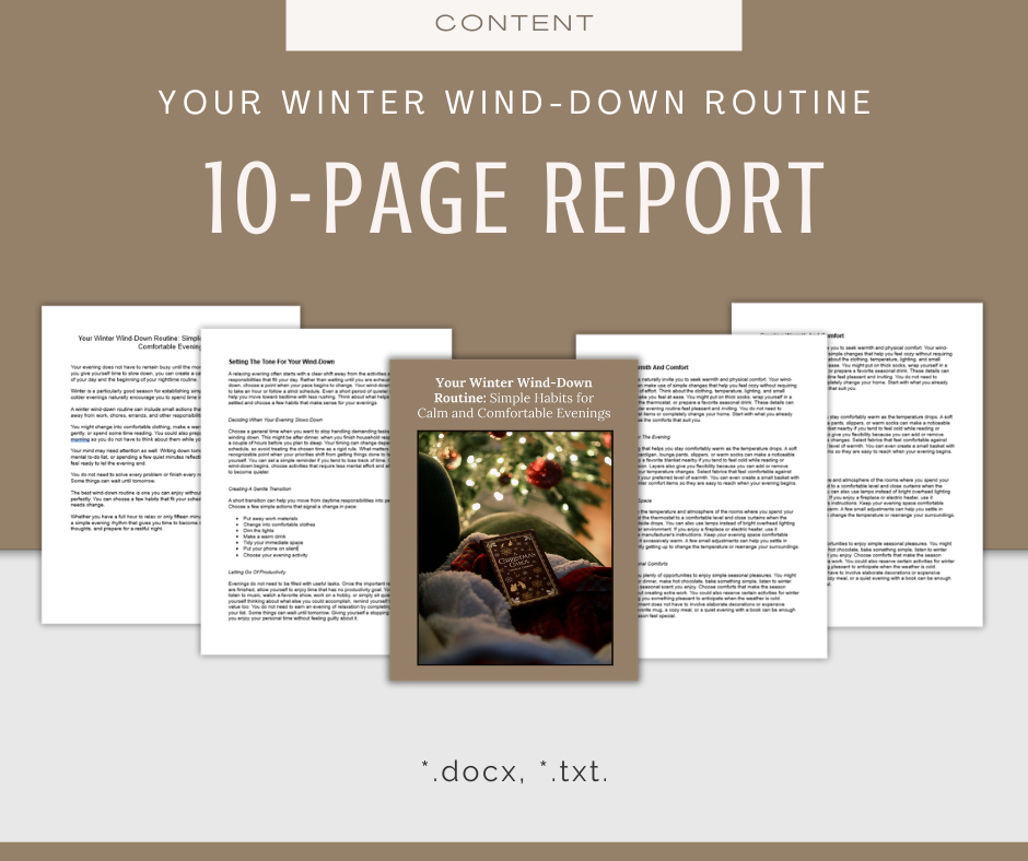 Cozy Winter Evening Routine | Content & Journal Bundle