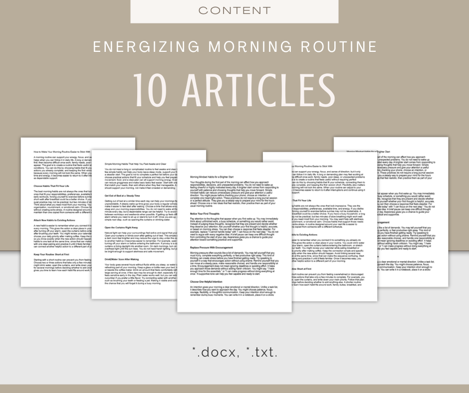 Energizing Morning Routine | Content & Journal Bundle