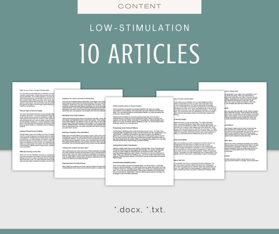 Low-Stimulation | Content & Journal Bundle