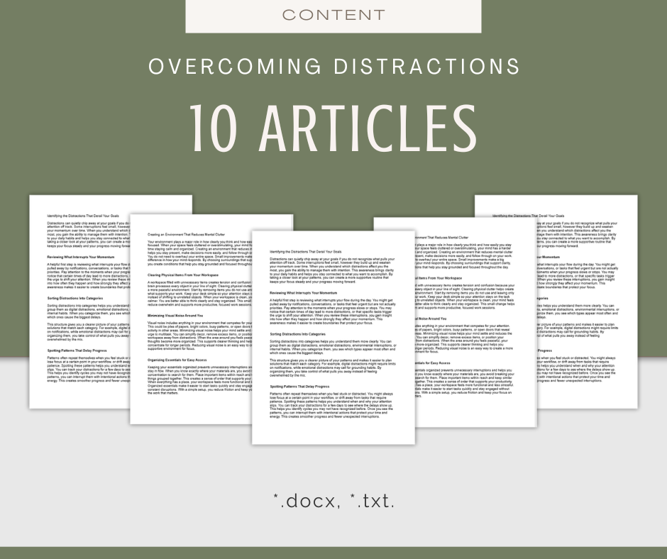 Overcoming Distractions | Content & Journal Bundle