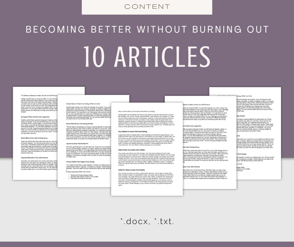 Becoming Better Without Burning Out | Content & Journal Bundle