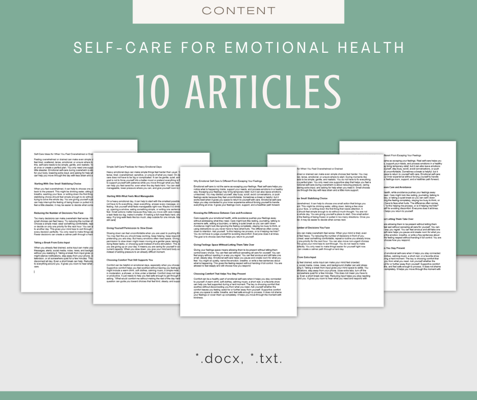 Self-Care For Emotional Health | Content & Journal Bundle