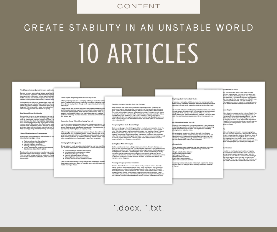 Create Stability in an Unstable World | Content & Journal Bundle