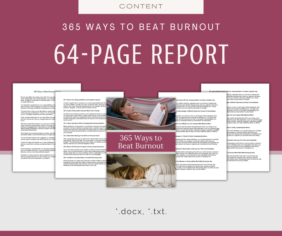 365 Ways to Beat Burnout | Content Bundle