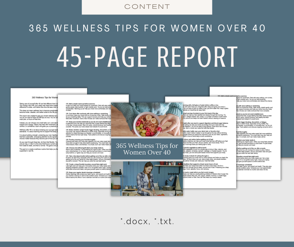 365 Wellness Tips for Women Over 40 | Content Bundle