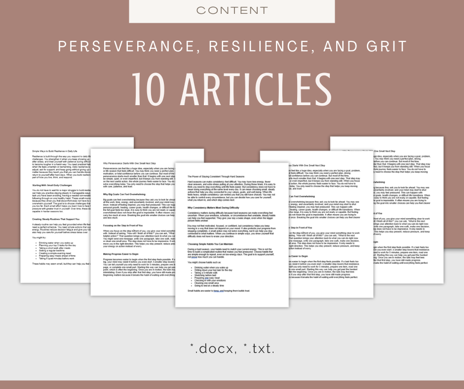 Perseverance, Resilience, and Grit | Content & Journal Bundle