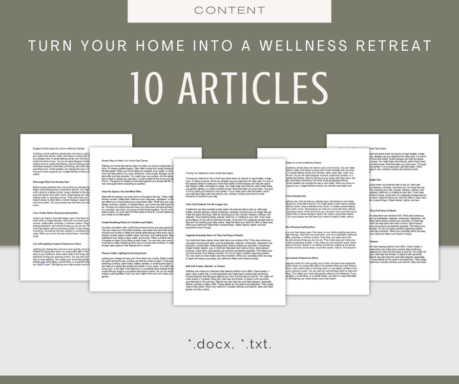 Turn Your Home Into a Wellness Retreat | Content & Journal Bundle
