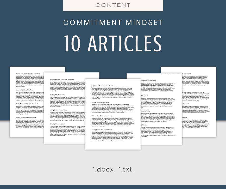 Commitment Mindset | Content & Journal Bundle