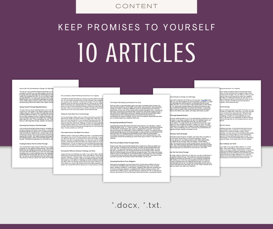 Keep Promises to Yourself | Content & Journal Bundle