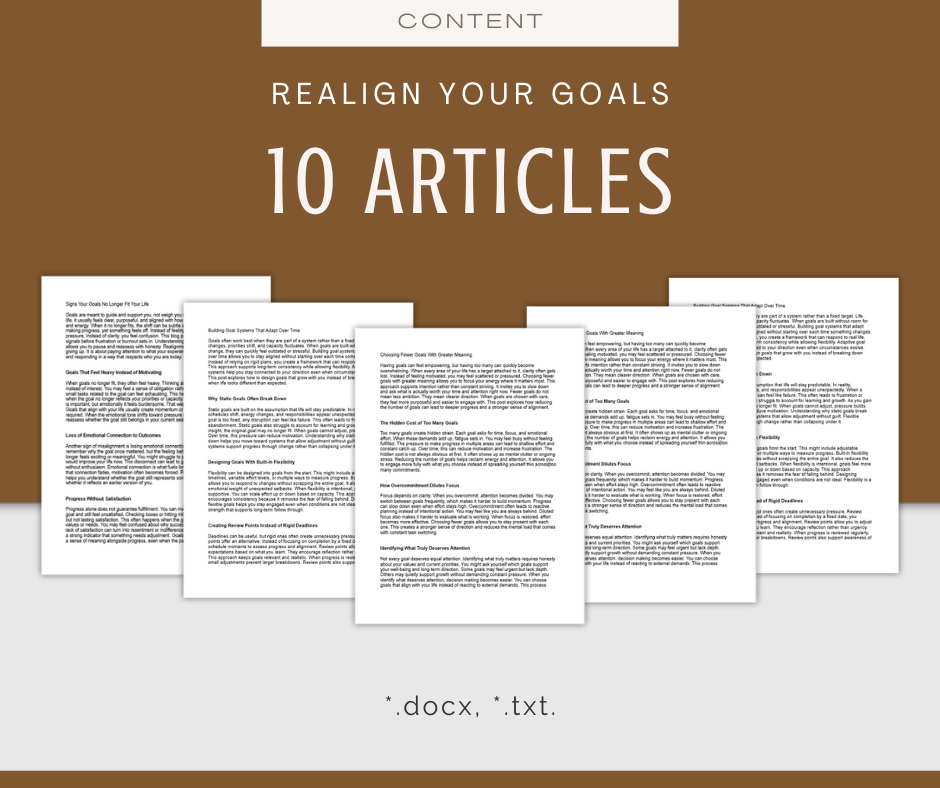 Realigning Your Goals | Content & Journal Bundle