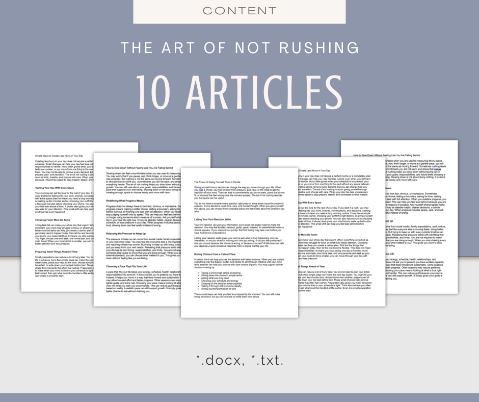 The Art of Not Rushing | Content & Journal Bundle