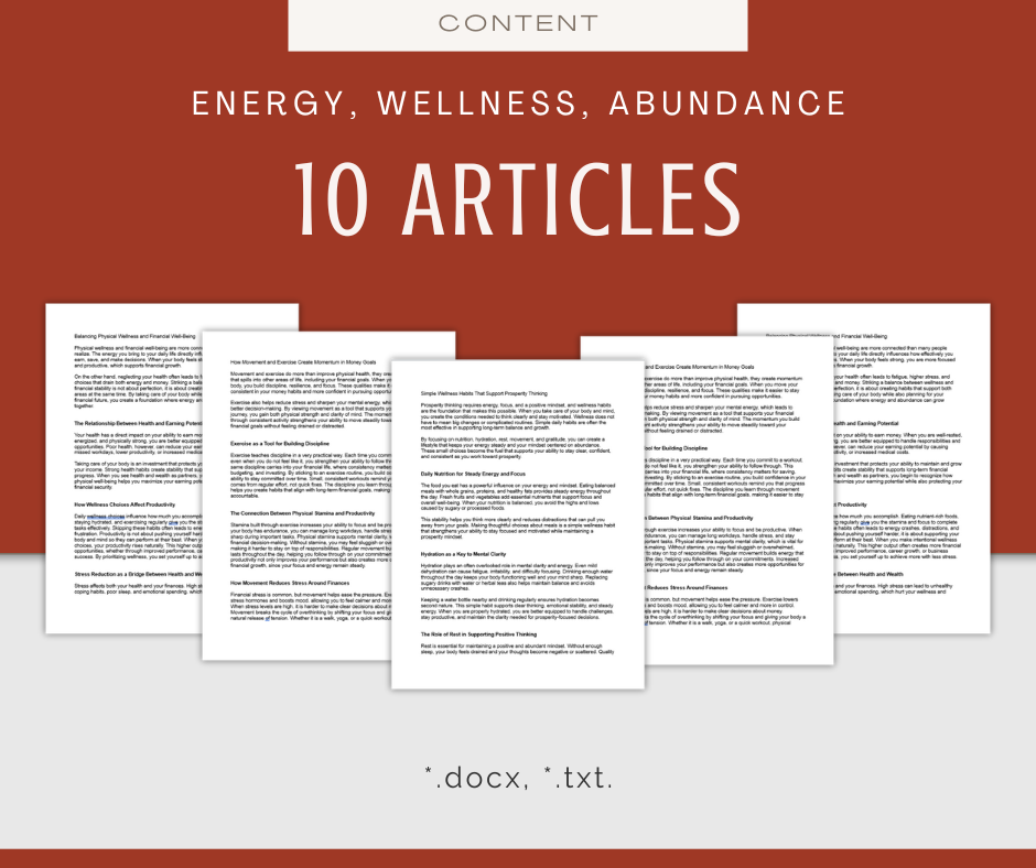 Energy, Wellness, and Abundance | Content & Journal Bundle