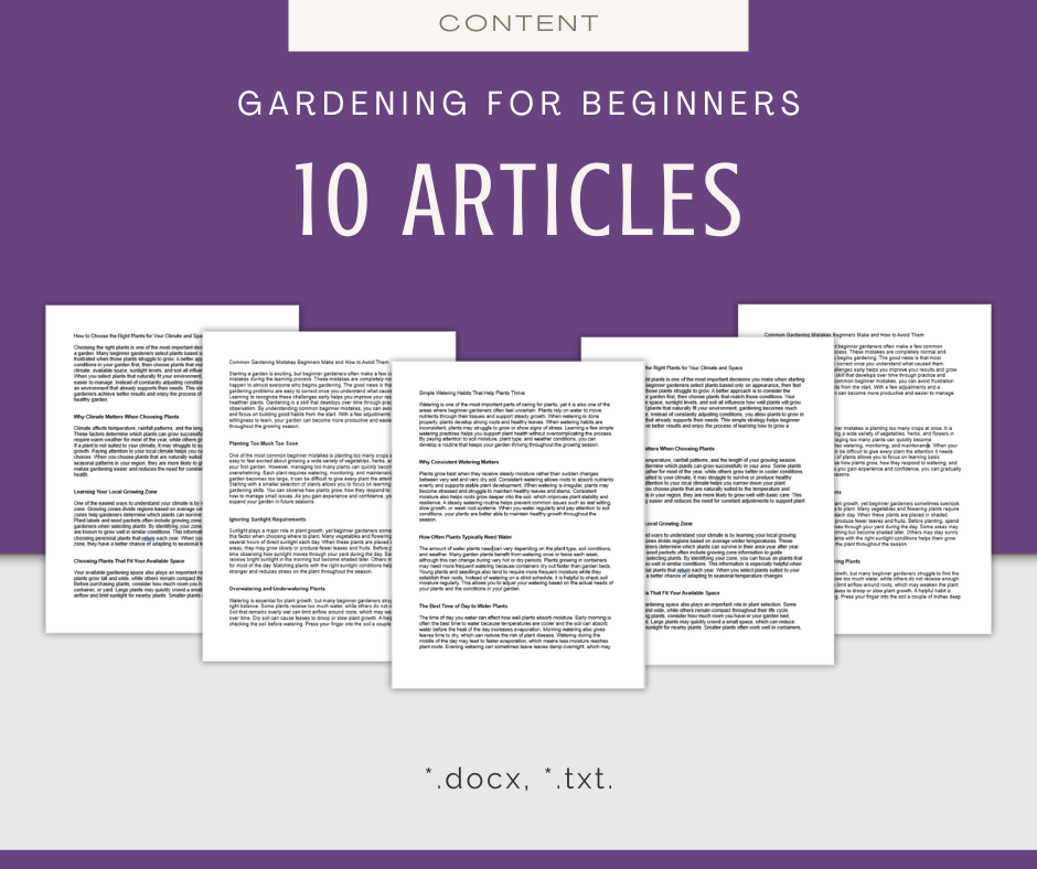 Gardening For Beginners | Content & Journal Bundle