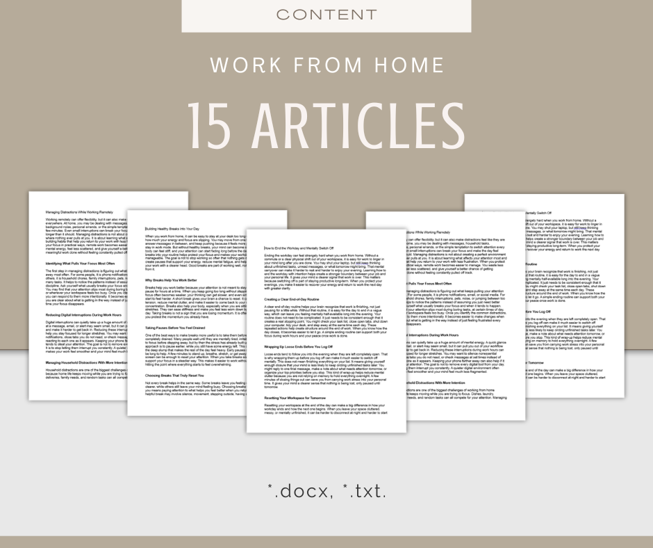 Work From Home | Report & Articles Bundle