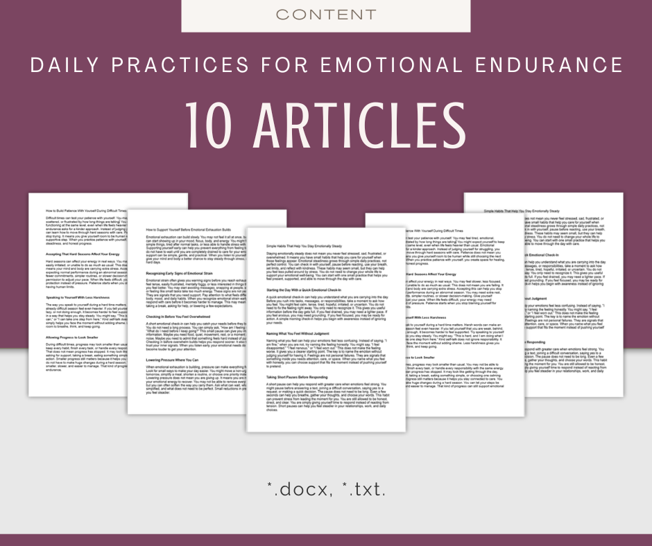 Daily Practices For Emotional Endurance | Content & Journal Bundle