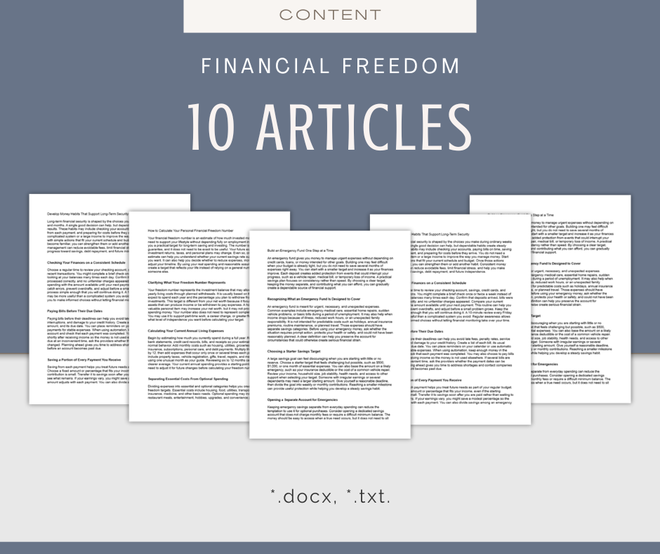 Financial Freedom | Content & Journal Bundle