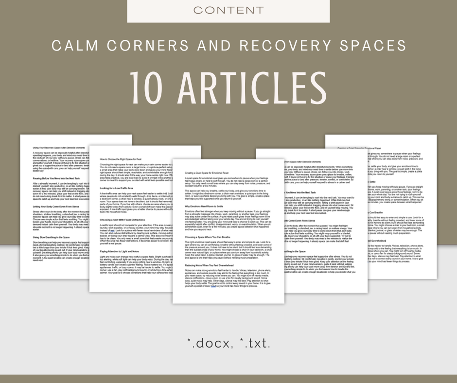 Calm Corners and Recovery Spaces | Content & Journal Bundle