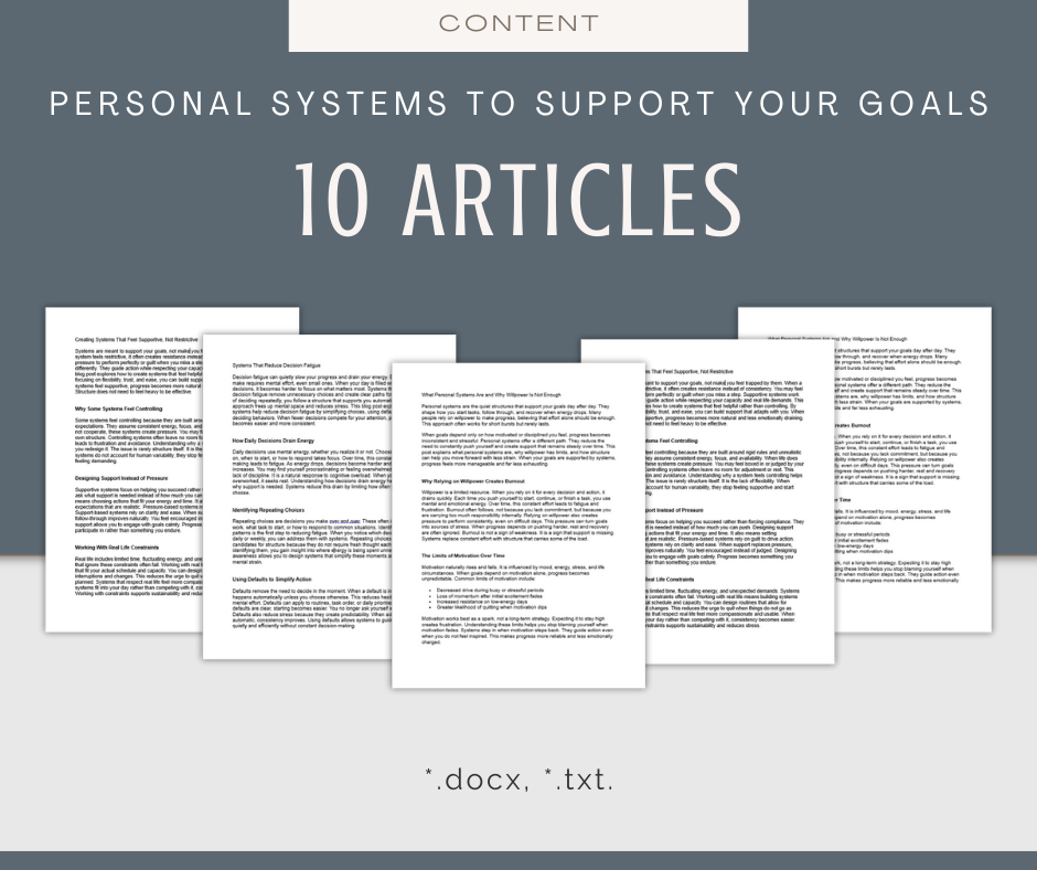 Personal Systems to Support Your Goals | Content & Journal Bundle