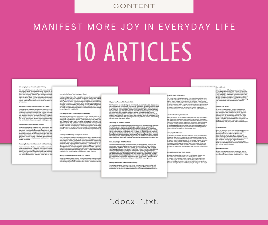 Manifest Joy in Everyday Life | Content & Journal Bundle