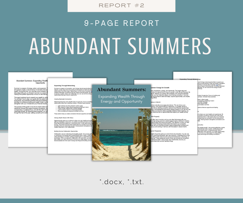 Seasonal Money Mindset Reports | 5 Report Bundle