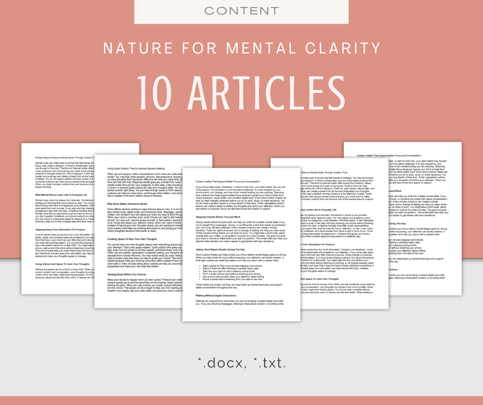 Nature For Mental Clarity | Content & Journal Bundle