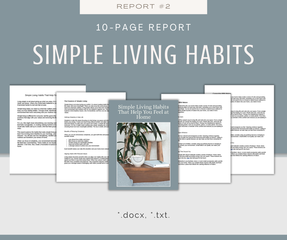 Settling In and Comfort Living Reports | 5 Report Bundle