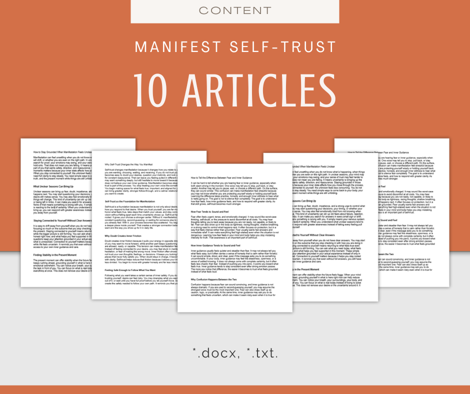 Manifest Self-Trust | Content & Journal Bundle