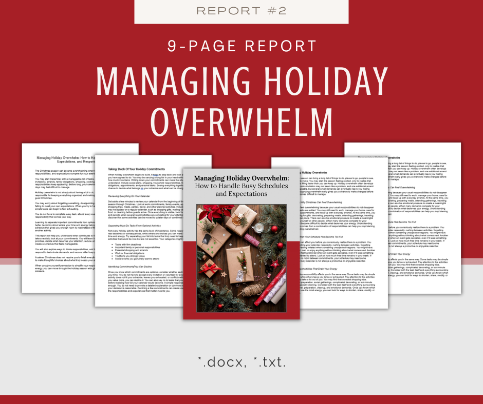 Holiday Stress Relief Reports | 5 Report Bundle