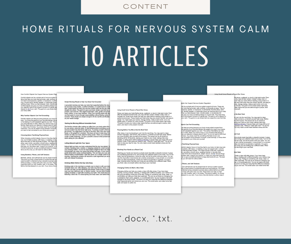 Home Rituals for Nervous System Calm | Content & Journal Bundle