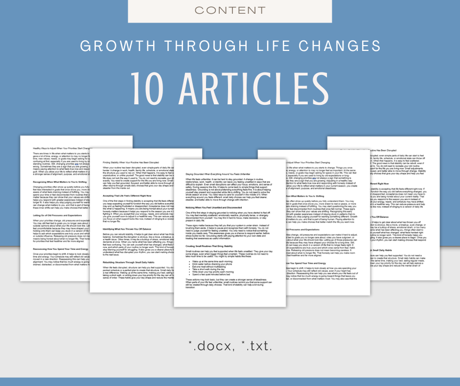 Growth Through Life Changes | Content & Journal Bundle
