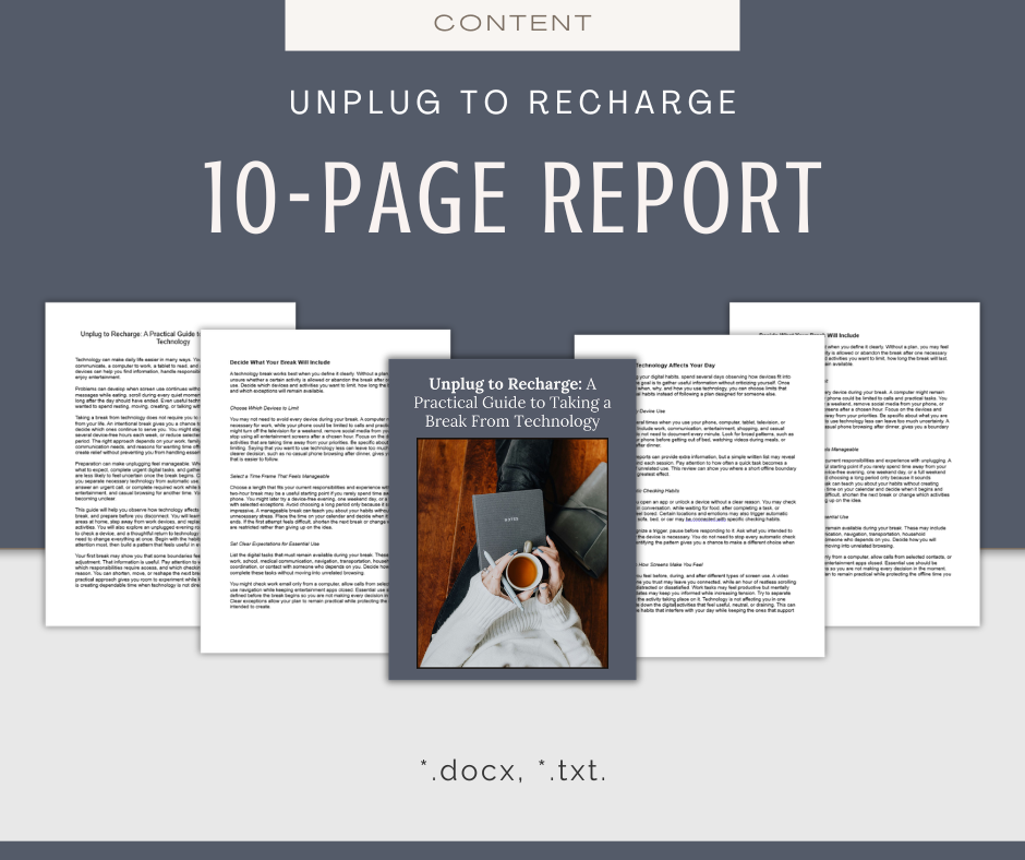 Unplug to Recharge | Content & Journal Bundle