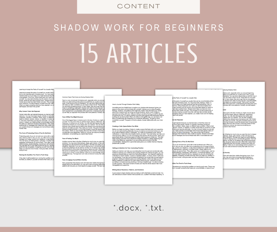 Shadow Work For Beginners | Report & Articles Bundle