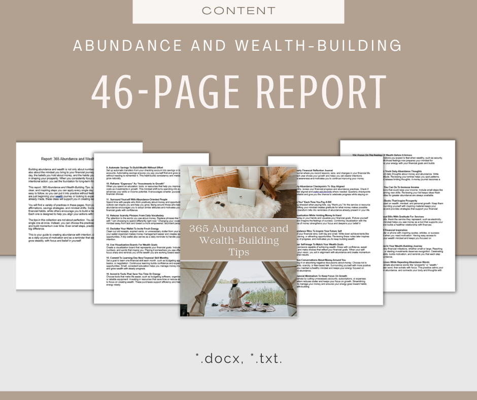 365 Abundance and Wealth-Building Tips | Content Bundle